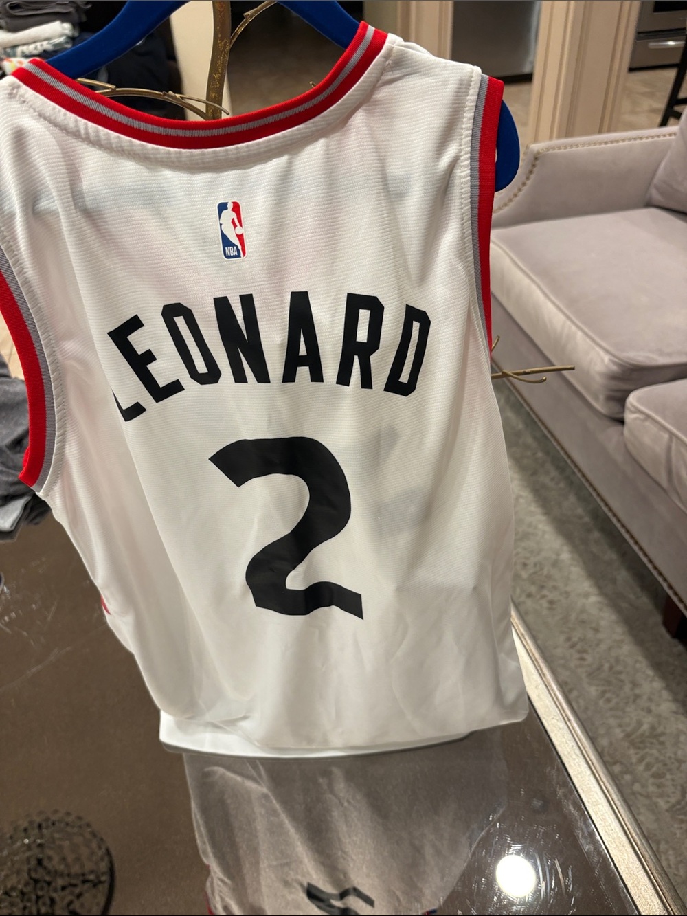 Fanatics White, Red & Black Kawhi Leonard #2 Kids Jersey